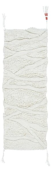 Biely prateľný ručne tkaný vlnený behúň 70x200 cm Enkang Ivory – Lorena Canals
