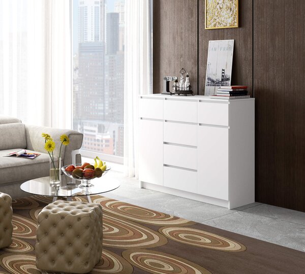 Ak furniture Komoda 120 cm K017 biela