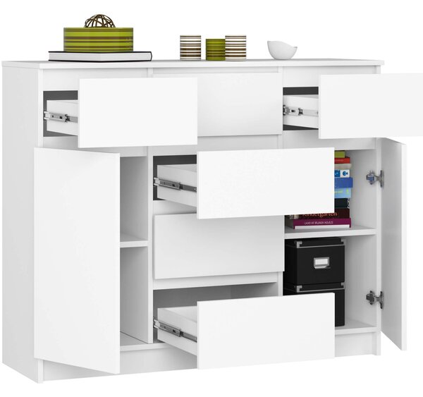Ak furniture Komoda 120 cm K017 biela