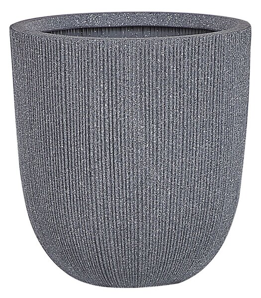 Kvetináč sivý polyresin 33 x ø 31 cm vysoký moderný minimalistický izbový vonkajší črepník