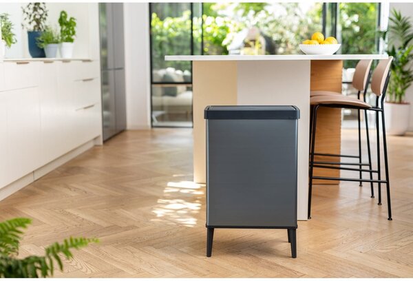 Sivý dotykový odpadkový kôš z recyklovaného plastu 54 l Verto High – Curver