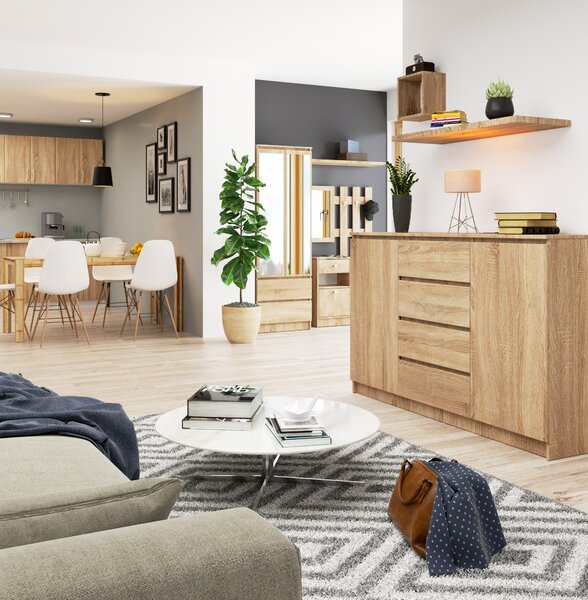 Ak furniture Komoda Tove K 160 cm dub sonoma