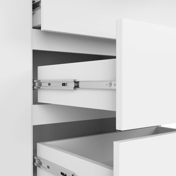 Ak furniture Komoda K013 160 cm biela - 2 skrinky a 4 šuplíky