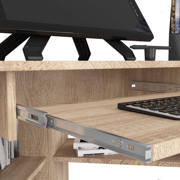 Ak furniture Rohový písací stôl Ted dub sonoma