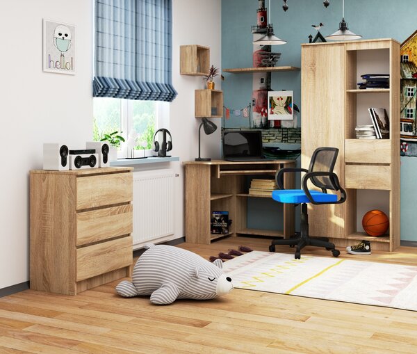 Ak furniture Rohový písací stôl Ted dub sonoma