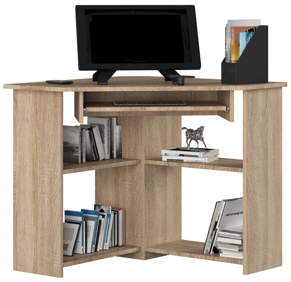 Ak furniture Rohový písací stôl Ted dub sonoma