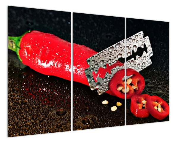 Obraz papriky s žiletkou (Obraz 120x80cm)