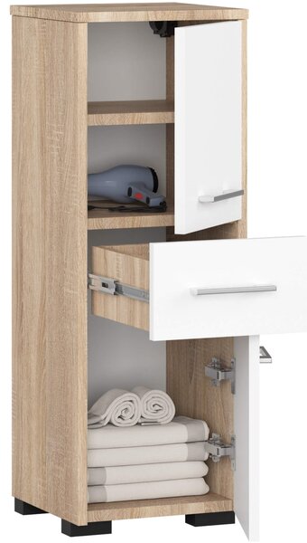 Ak furniture Kúpeľňová skrinka Fin sonoma/biela