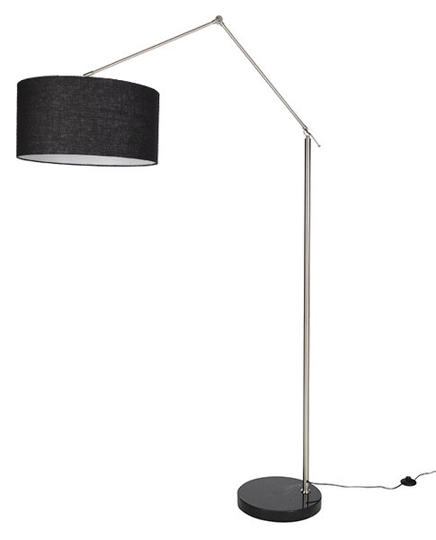 Stojacia lampa oceľová nastaviteľná s čiernym tienidlom 50cm - Editor