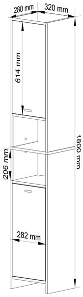 Ak furniture Koupelnová skříňka BETI 180 cm bílá