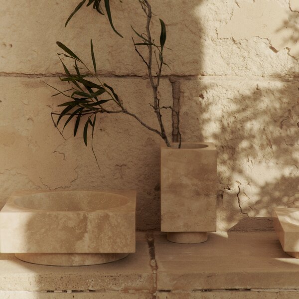 Misa Hew High Centrepiece, Travertine – Ferm Living