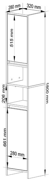 Ak furniture Kúpeľňová skrinka UNI 180 cm dub artisan