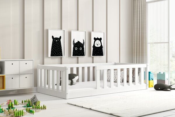 HRUŠKA Detská posteľ BELLA SIMA 160x80 Montessori z masívu – biela