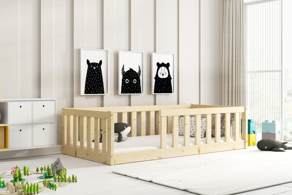 HRUŠKA Detská posteľ BELLA SIMA 160x80 Montessori z masívu – prírodná borovica