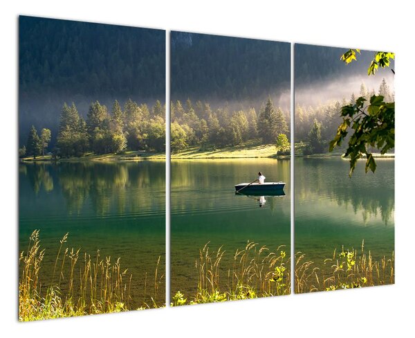 Obraz loďky na jazere (Obraz 120x80cm)