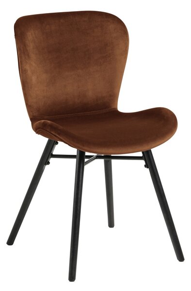 Stolička BALTEA zamat medený / nohy čierne - moderná do obývacej izby / jedálne