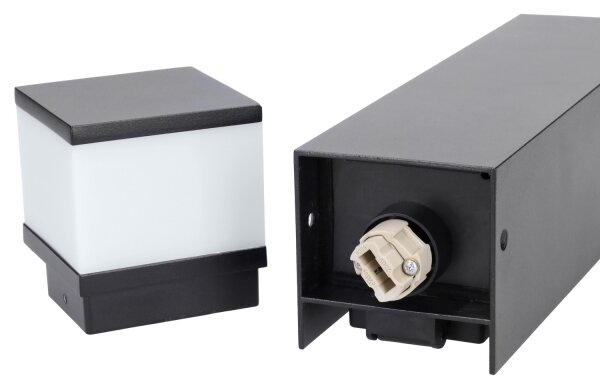Brilagi - Vonkajšia lampa s 2 zásuvkami SCHUKO 1xG9/11W/230V IP44 čierna