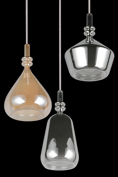 Trio T349430317 závesné stropné svietidlo ALDEA | 3x10W E14 | na lanku | žltá | biela | pestrofarebná