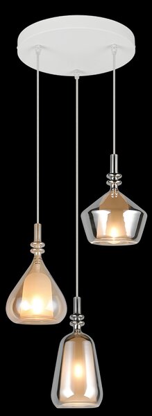 Trio T349430317 závesné stropné svietidlo ALDEA | 3x10W E14 | na lanku | žltá | biela | pestrofarebná