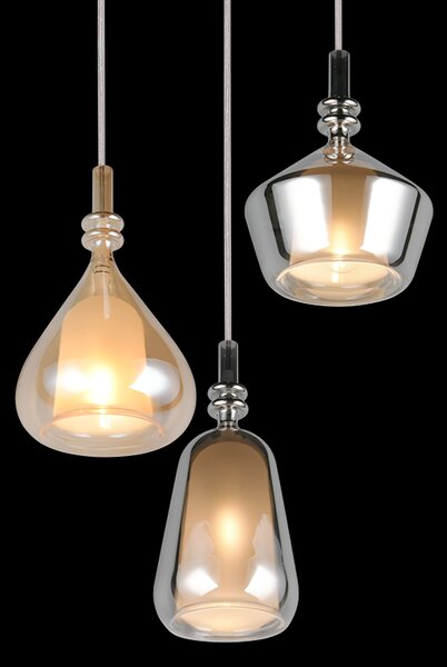 Trio T349430317 závesné stropné svietidlo ALDEA | 3x10W E14 | na lanku | žltá | biela | pestrofarebná