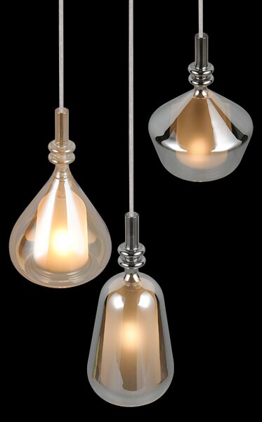 Trio T349430317 závesné stropné svietidlo ALDEA | 3x10W E14 | na lanku | žltá | biela | pestrofarebná