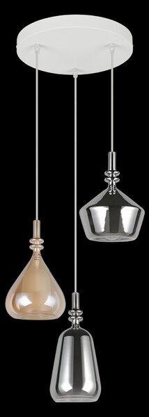 Trio T349430317 závesné stropné svietidlo ALDEA | 3x10W E14 | na lanku | žltá | biela | pestrofarebná