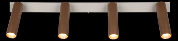 Trio T849210465 LED bodové stropné svietidlo AMBALA | 5W integrovaný LED zdroj | 4x500lm | 2300+3000+4000K | hnedá