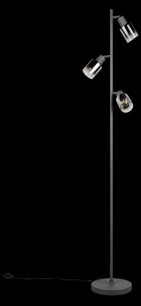 Trio TR41783042 stojacia lampa CADIZ | 10W E14 | vypínač | čierna