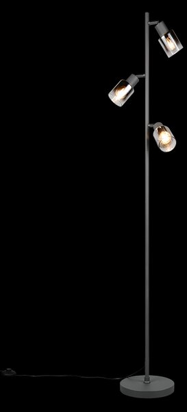 Trio TR41783042 stojacia lampa CADIZ | 10W E14 | vypínač | čierna
