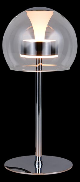 Trio T531610106 LED stolná lampička FLYNT | 8W integrovaný LED zdroj | 1x880lm | 2300+3000+4000K | vypínač | stmievač | chróm | číra
