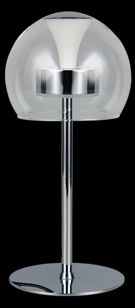 Trio T531610106 LED stolná lampička FLYNT | 8W integrovaný LED zdroj | 1x880lm | 2300+3000+4000K | vypínač | stmievač | chróm | číra