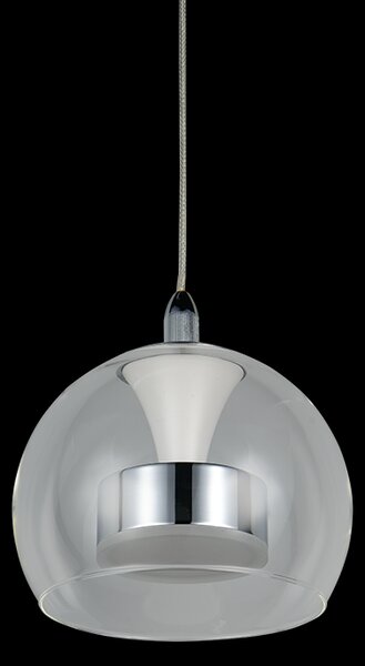 Trio T331610106 LED závesné stropné svietidlo FLYNT | 11W integrovaný LED zdroj | 1x1150lm | 2300+3000+4000K | na lanku | Trio - SwitchDimmer | chróm | číra
