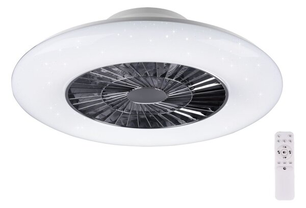 R62402106 TRIO RL VISBY stropné LED svietidlo s ventilátorom 40W 4000lm 3000-6000K IP20 biela s diaľkovým ovládaním