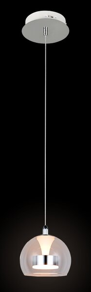 Trio T331610106 LED závesné stropné svietidlo FLYNT | 11W integrovaný LED zdroj | 1x1150lm | 2300+3000+4000K | na lanku | Trio - SwitchDimmer | chróm | číra