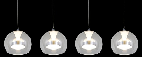Trio T331610406 LED závesné stropné svietidlo FLYNT | 8W integrovaný LED zdroj | 4x880lm | 2300+3000+4000K | na lanku | Trio - SwitchDimmer | chróm | číra