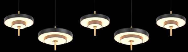Trio T340210580 LED závesné stropné svietidlo KEATON | 50W integrovaný LED zdroj | 1x5900lm | 2300+3000+4000K | na lanku | Trio - SwitchDimmer | čierna | zlatá