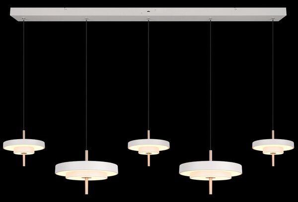 Trio T340210576 LED závesné stropné svietidlo KEATON | 50W integrovaný LED zdroj | 1x5900lm | 2300+3000+4000K | na lanku | Trio - SwitchDimmer | sivá