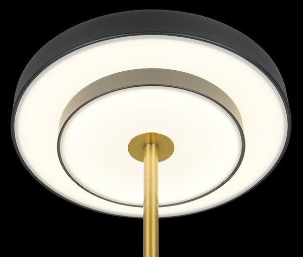 Trio T540210180 LED stolná lampička KEATON | 12W integrovaný LED zdroj | 1x1400lm | 2300+3000+4000K | vypínač | stmievač | čierna | zlatá
