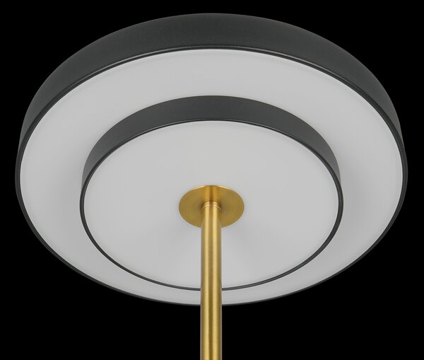 Trio T540210180 LED stolná lampička KEATON | 12W integrovaný LED zdroj | 1x1400lm | 2300+3000+4000K | vypínač | stmievač | čierna | zlatá