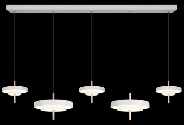 Trio T340210576 LED závesné stropné svietidlo KEATON | 50W integrovaný LED zdroj | 1x5900lm | 2300+3000+4000K | na lanku | Trio - SwitchDimmer | sivá