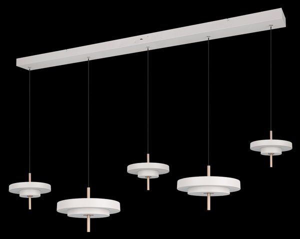 Trio T340210576 LED závesné stropné svietidlo KEATON | 50W integrovaný LED zdroj | 1x5900lm | 2300+3000+4000K | na lanku | Trio - SwitchDimmer | sivá