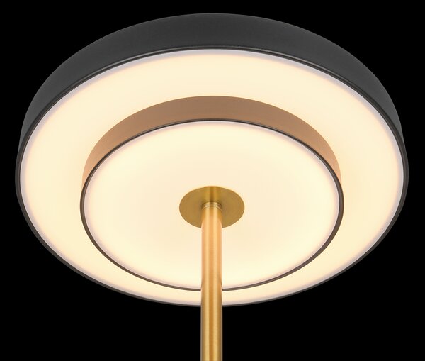 Trio T540210180 LED stolná lampička KEATON | 12W integrovaný LED zdroj | 1x1400lm | 2300+3000+4000K | vypínač | stmievač | čierna | zlatá