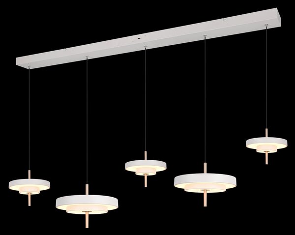 Trio T340210576 LED závesné stropné svietidlo KEATON | 50W integrovaný LED zdroj | 1x5900lm | 2300+3000+4000K | na lanku | Trio - SwitchDimmer | sivá