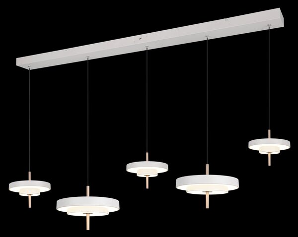 Trio T340210576 LED závesné stropné svietidlo KEATON | 50W integrovaný LED zdroj | 1x5900lm | 2300+3000+4000K | na lanku | Trio - SwitchDimmer | sivá
