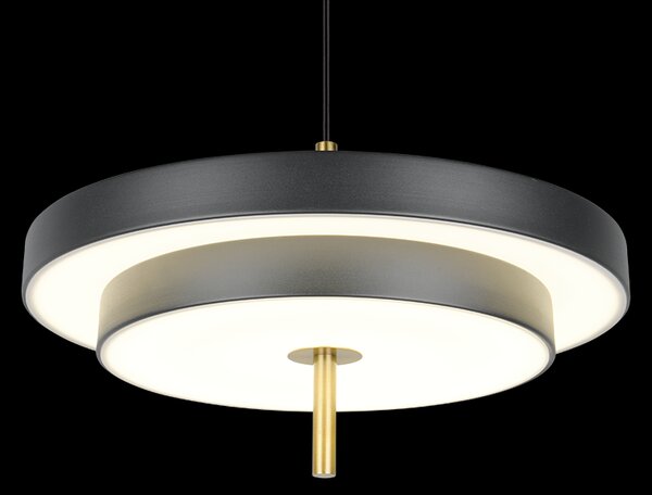 Trio T340219180 LED stojacia lampa KEATON | 34W integrovaný LED zdroj | 1x4000lm | 2300+3000+4000K | na lanku | Trio - SwitchDimmer | čierna | zlatá
