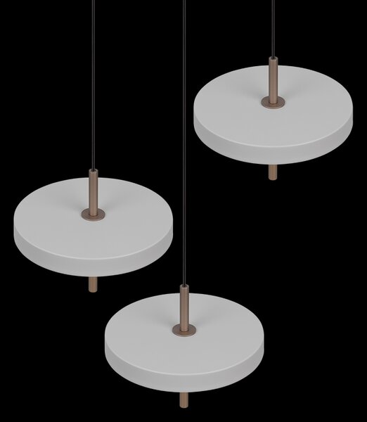 Trio T340230376 LED závesné stropné svietidlo KEATON | 10W integrovaný LED zdroj | 3x1200lm | 2300+3000+4000K | Trio - SwitchDimmer | sivá