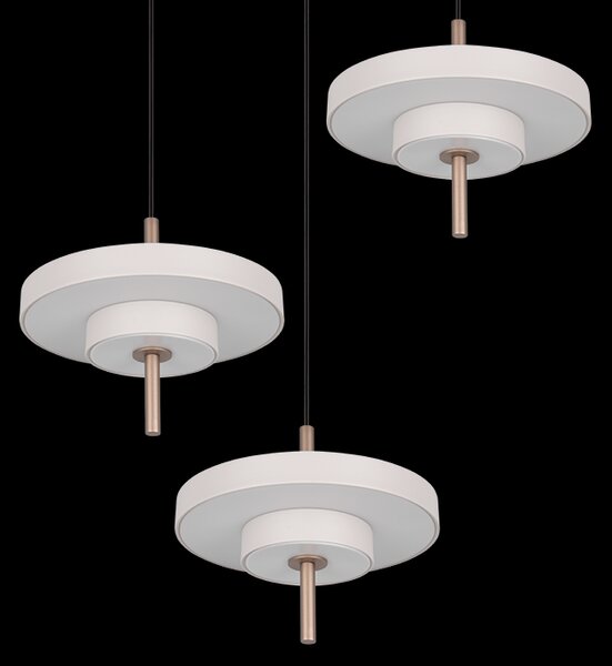 Trio T340230376 LED závesné stropné svietidlo KEATON | 10W integrovaný LED zdroj | 3x1200lm | 2300+3000+4000K | Trio - SwitchDimmer | sivá