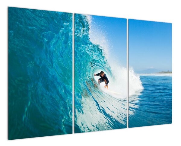 Surfer na vlne - moderný obraz (Obraz 120x80cm)