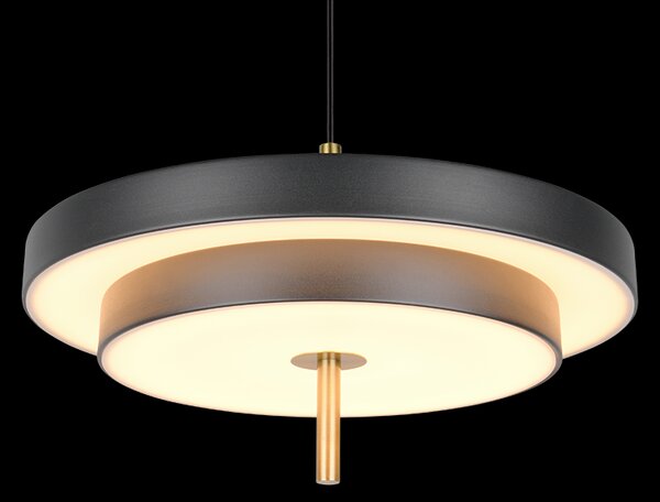 Trio T340219180 LED stojacia lampa KEATON | 34W integrovaný LED zdroj | 1x4000lm | 2300+3000+4000K | na lanku | Trio - SwitchDimmer | čierna | zlatá