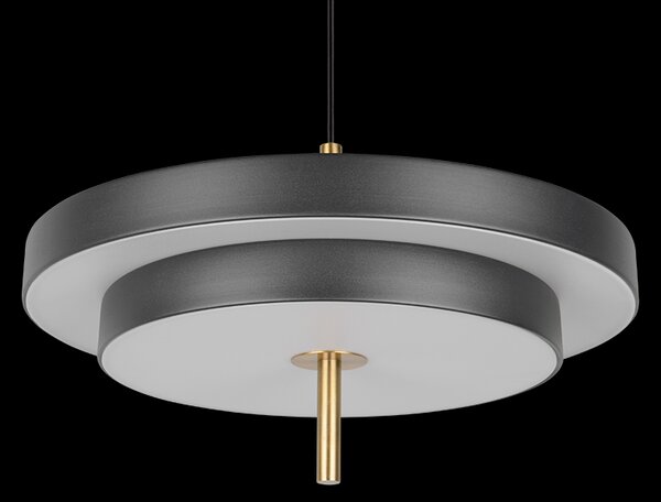 Trio T340219180 LED stojacia lampa KEATON | 34W integrovaný LED zdroj | 1x4000lm | 2300+3000+4000K | na lanku | Trio - SwitchDimmer | čierna | zlatá